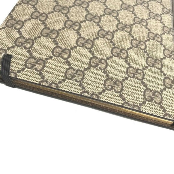 Auth GUCCI GG notebook stationery notebook PVC Beige - Picture 7 of 16